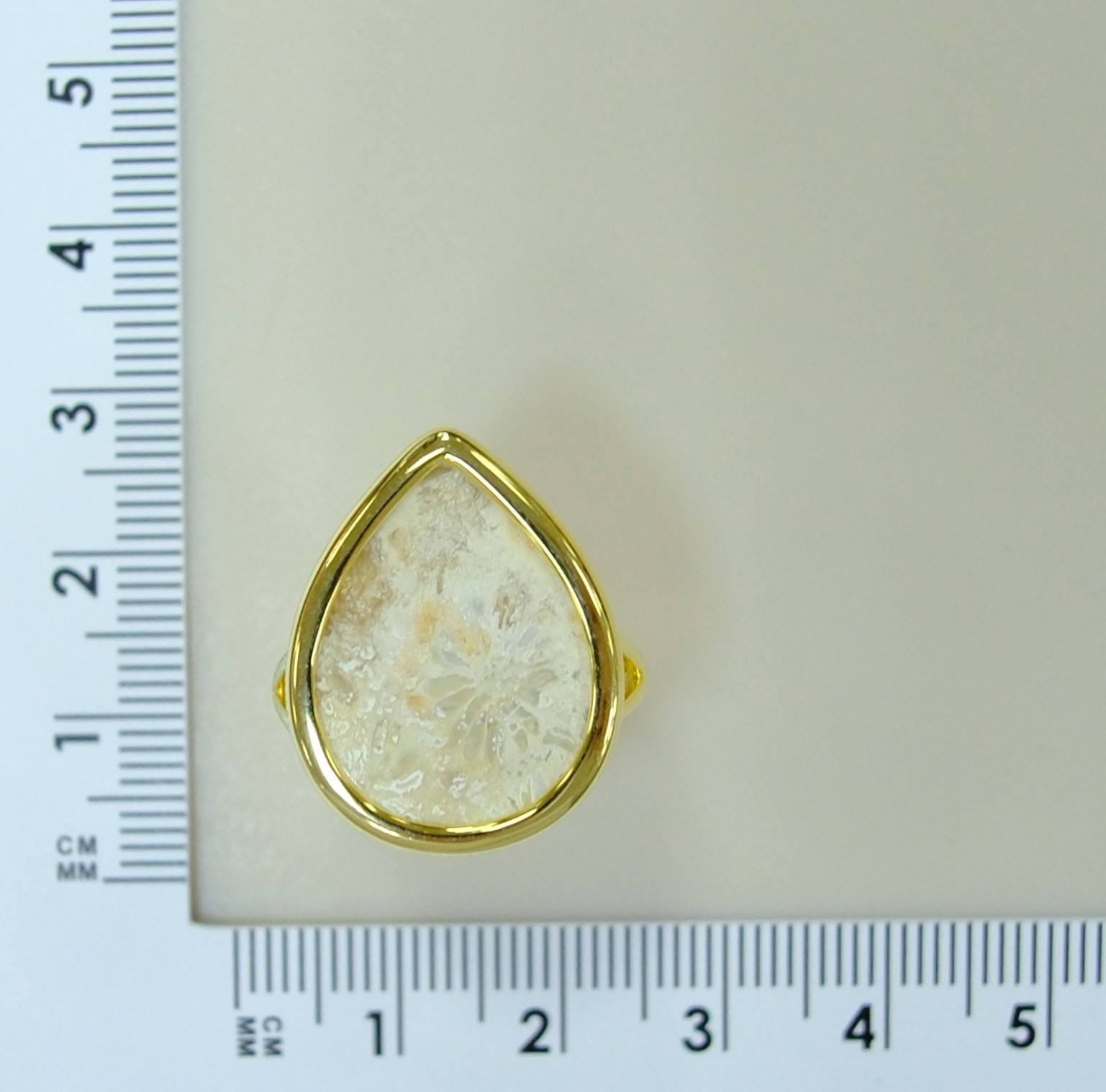 Серебряное кольцо с Хризантемовым кораллом